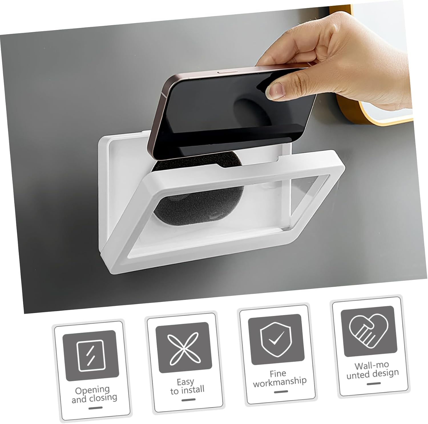 Wall Mounted Waterproof Phone Holder Box for Bathroom Shower image 4