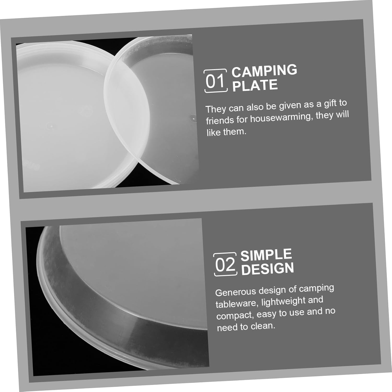 5pcs Portable Plastic Trays Set Camping Party Snacks Serving Plates Appetizer Trays for Parties