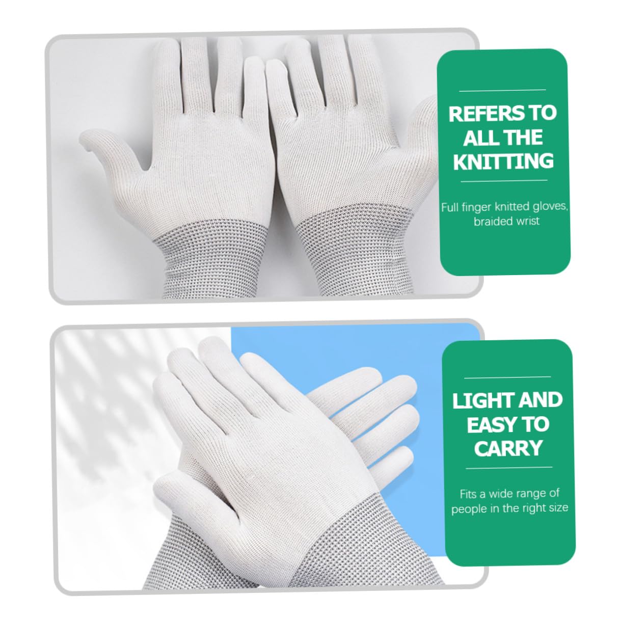 48 Paires Anti-statiques Nylon avec Revêtement PU Protection Thermique et Antidérapants Lot pour Travaux de Précision Industrielle