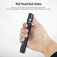 Vista 5 de ThruNite Archer - Linterna recargable LED 2A C, linterna AA de alto 1000 lúmenes con cordón, IPX8 impermeable, doble interruptor, pequeña luz al