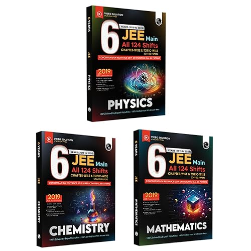 PW JEE Main 6 Years (2019-2024) Physics, Chemistry, Mathematics Set of 3 Books All Shifts Online Previous Years Solved Papers Chapterwise and Topicwise PYQs For JEE Main 2025 Exams