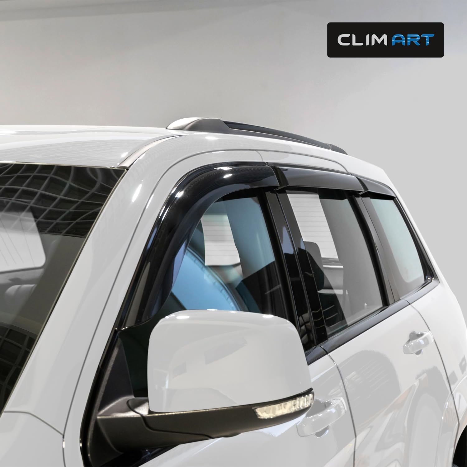 CLIM ART Incredibly Durable Rain Guards for Jeep Grand Cherokee 2011-2021, Original Tape-on Window Deflectors, Vent Deflector, Window Visors, Car Accessories, 6pcs. - 510032