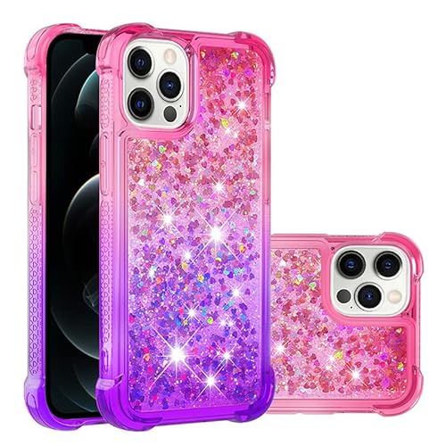 Asgens Case Compatible with iPhone 13 Case, iPhone 13 Glitter Case Flower Girly Girls Women Liquid Sparkle Flowing Quicksand Shockproof Case for iPhone 13