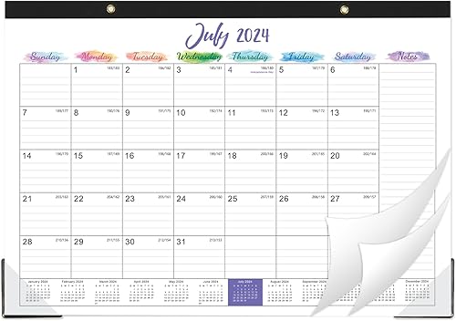 Calendario de escritorio 2024-2025, calendario 2024-2025 de julio de 2024 a diciembre de 2025, calendario mensual de escritorio de 18 meses, 17 x 12