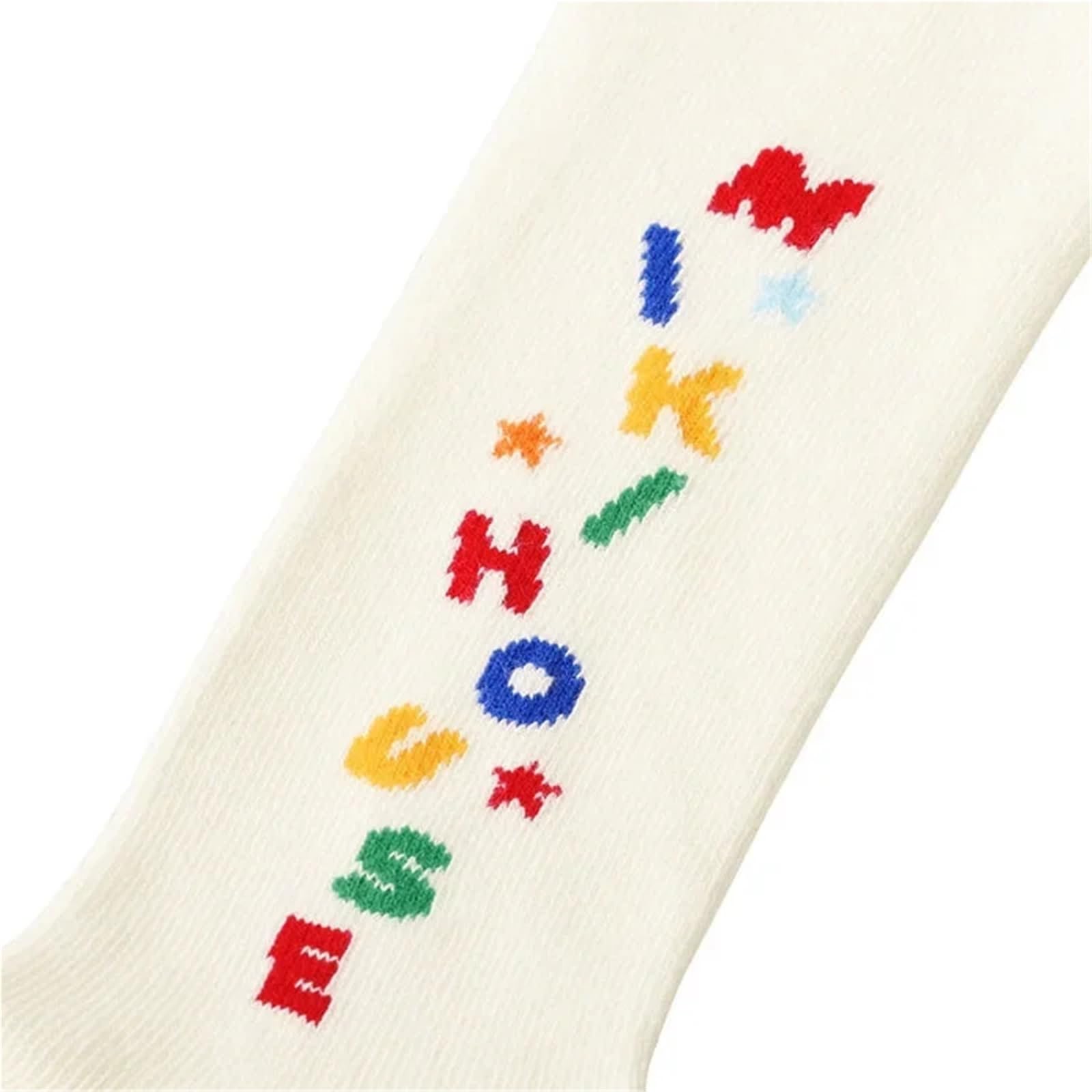 Children's Elastic Tights – Spring Cartoon Letter Stockings for Girls | Japanese & Korean Style Baby Pantyhose