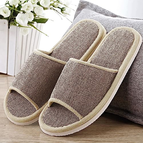 Cloth Slippers Linen Slippers Indoor Summer Silent Linen For Women And Women Wide2