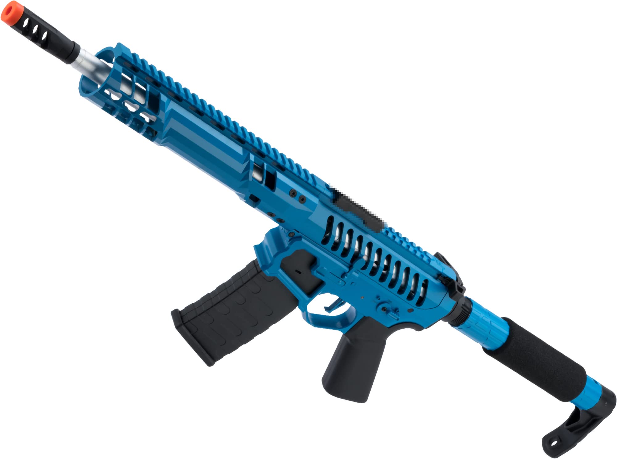 Evike Airsoft - EMG F-1 Firearms SBR AEG Practice Airsoft Rifle w/eSE Electronic Trig (Model: Blue/Tron 350 FPS)