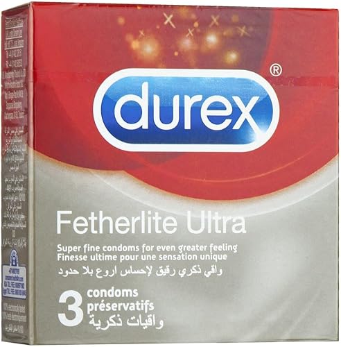 Reckitt Durex 3s Condoms, Ultra-Thin, Latex Condoms, Featherlit Ultra, Sexual Health,