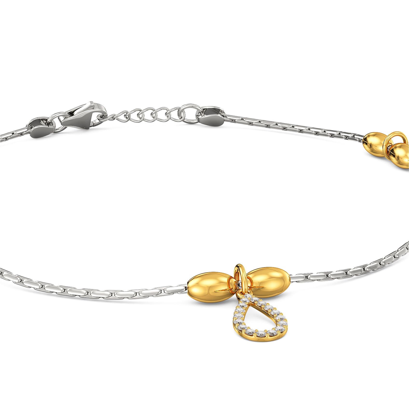 joyalukkas 925 Silver Purity | Charming Dewdrop Silver Anklets For Women-picture-0