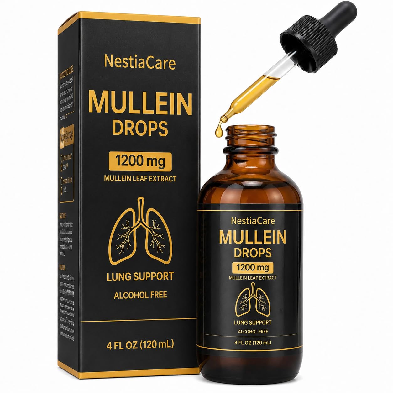 Mullein Drops for Lungs | Mullein Leaf Extract | Alcohol-Free Herbal Liquid | Lung Cleanse | 1200mg | 2 Fl Oz — Amazon image 7