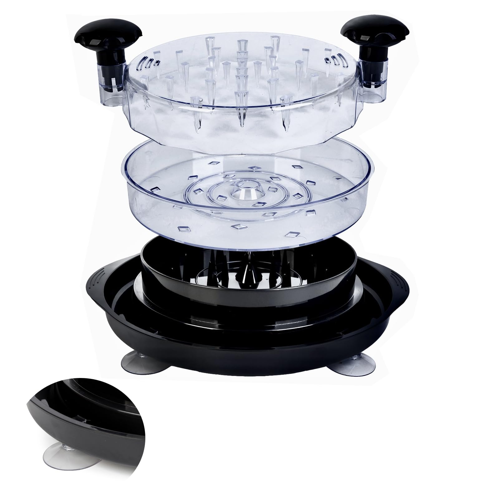 AgirlvctChicken Shredder Tool Twist w,Large Chicken Breast Shredder with Suction Bottom, Visible Meat Shredder Machine, Anti-Slip Strip, Ergonomic Handle,Suitable for Pork Beef Chicken(Black)