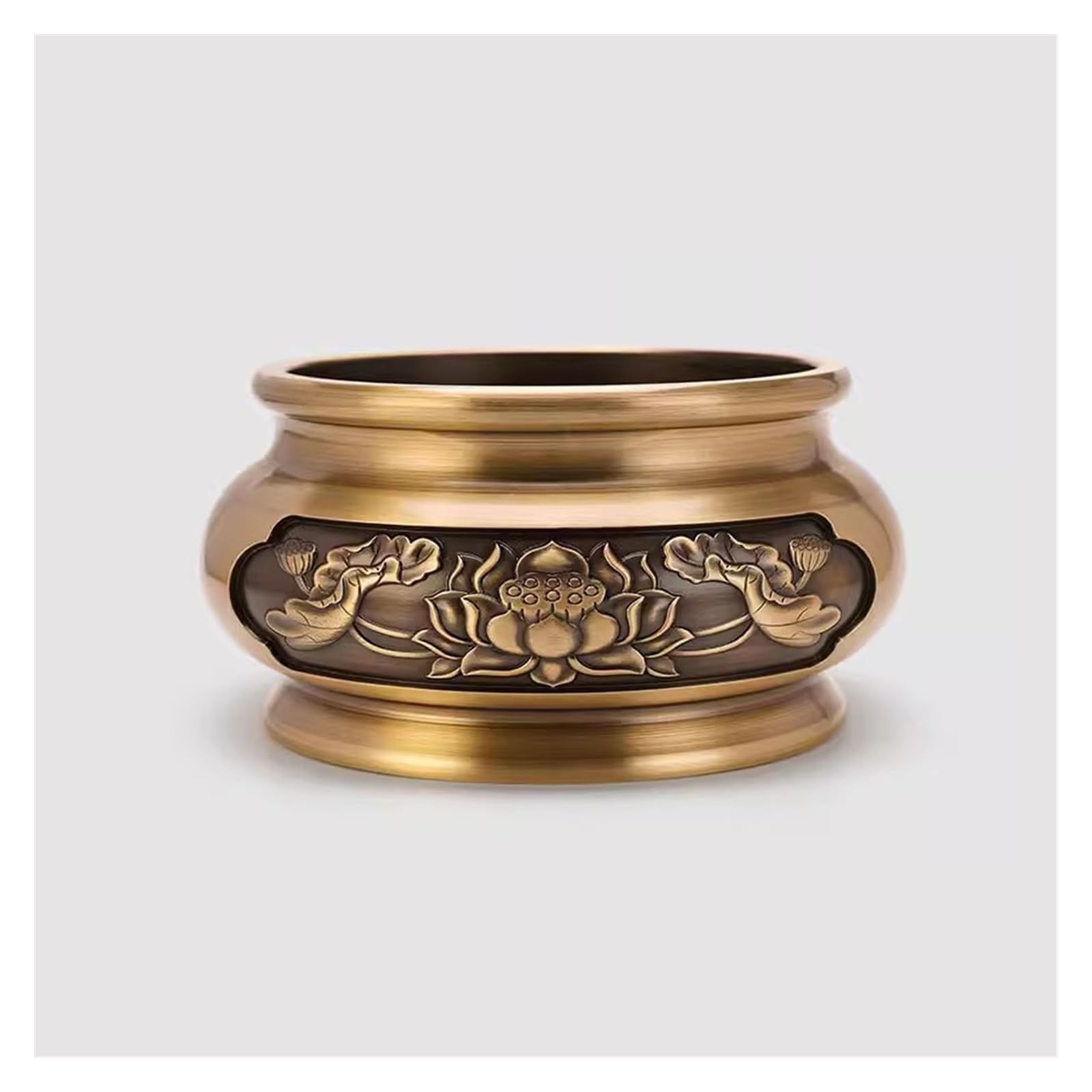 Incense Holder Base Incense Burner Copper Household Indoor Wire Buddhist Utensils(S)