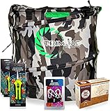 Trimbag Premium Complete Dry Trimming Kit Bundle, Includes Common Culture Trimming Scissors, Grow Crew Ratchet Hangers, 10 Pack of Bags, Flower Plant Trim Accessories and Supplies Set, Camo
