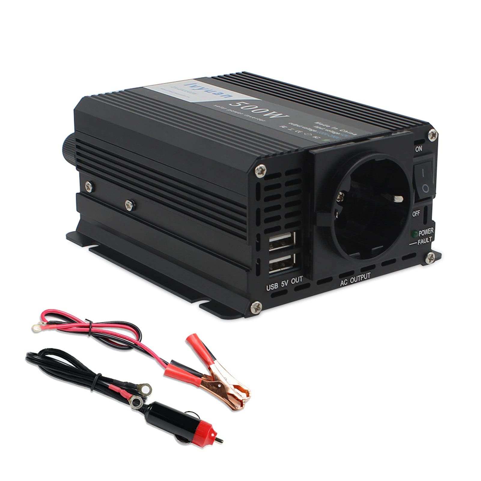 Inversor 12v 220v,Convertidor 12v 220v Inversor de energía Solar de 1000W Coche para portátil Portátil Cargador USB Convertidor Vehículo Vehículo Inversor