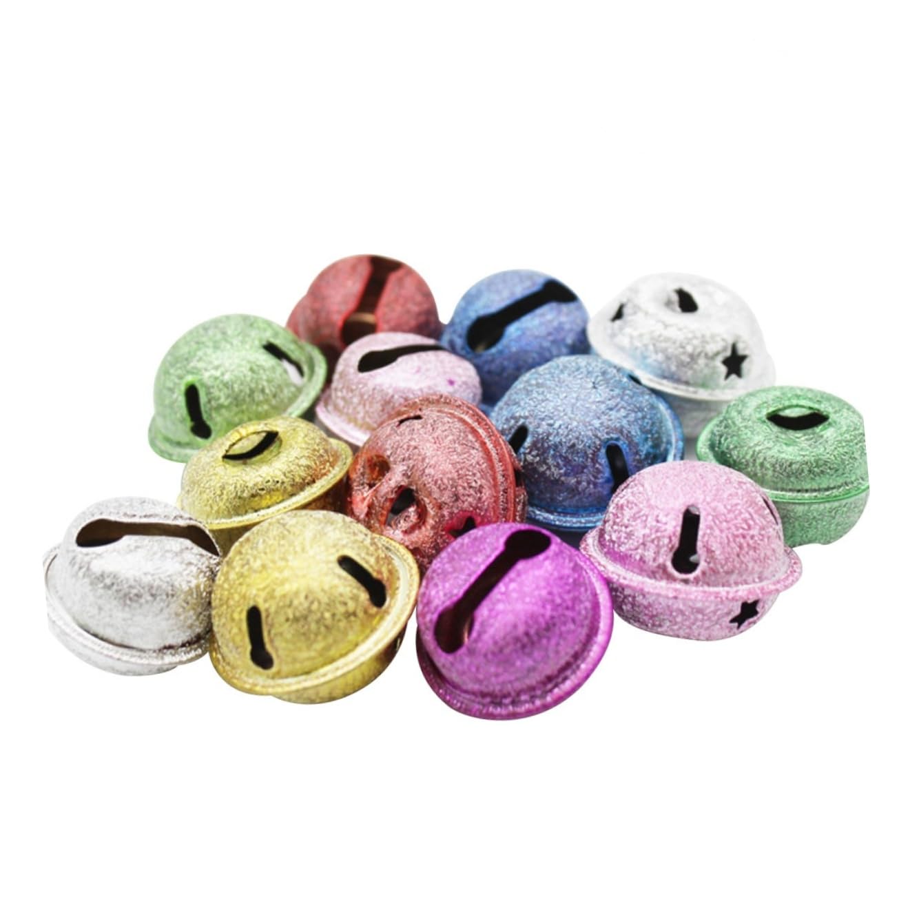 FONDOTIN Pet Collar Bells 10pcs Assorted Cat Dog Bells Material Adorable Design Easy to Fit on Collar Random Color
