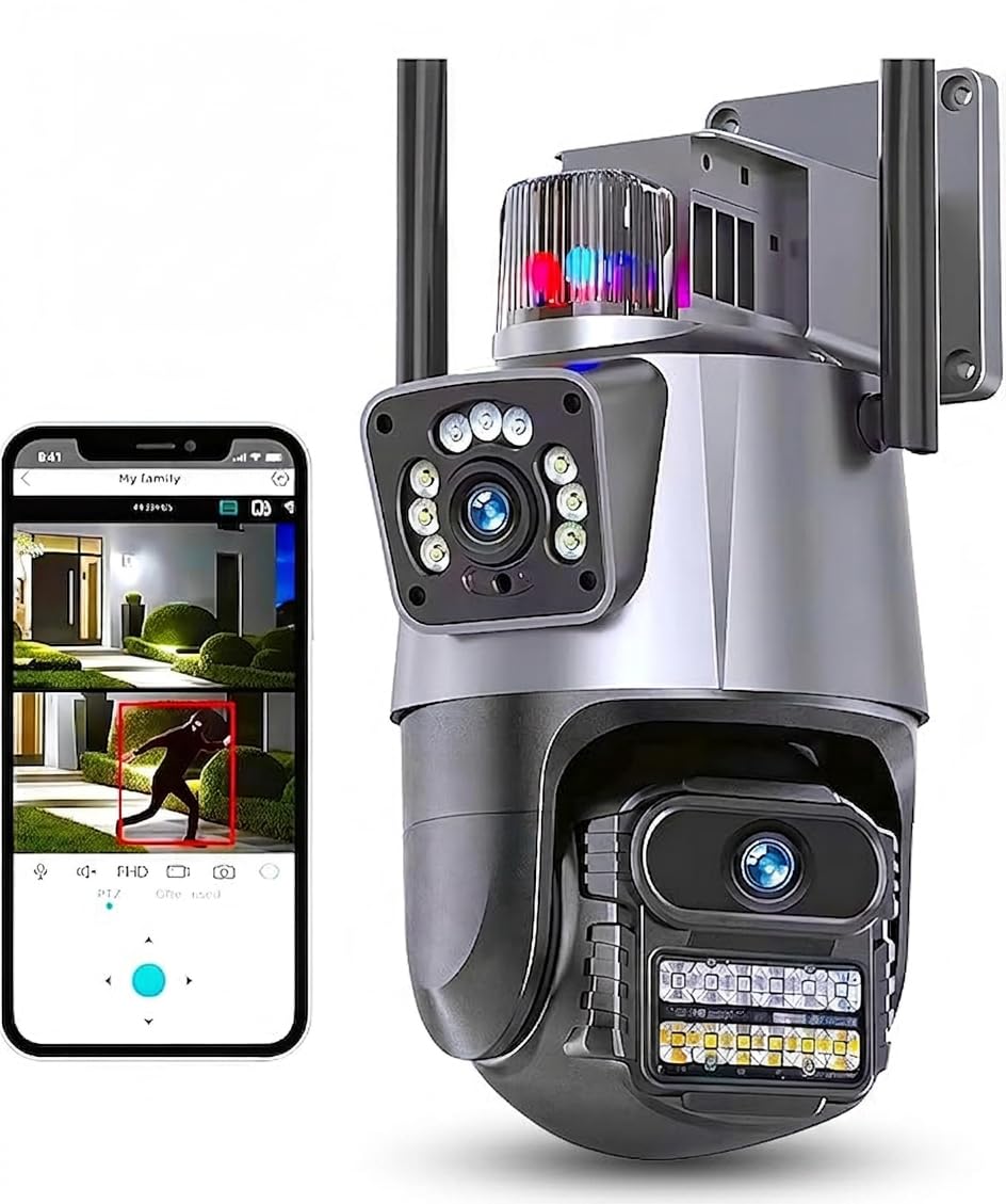 Outdoor wifi security camera with dual lens, pan Price History ...