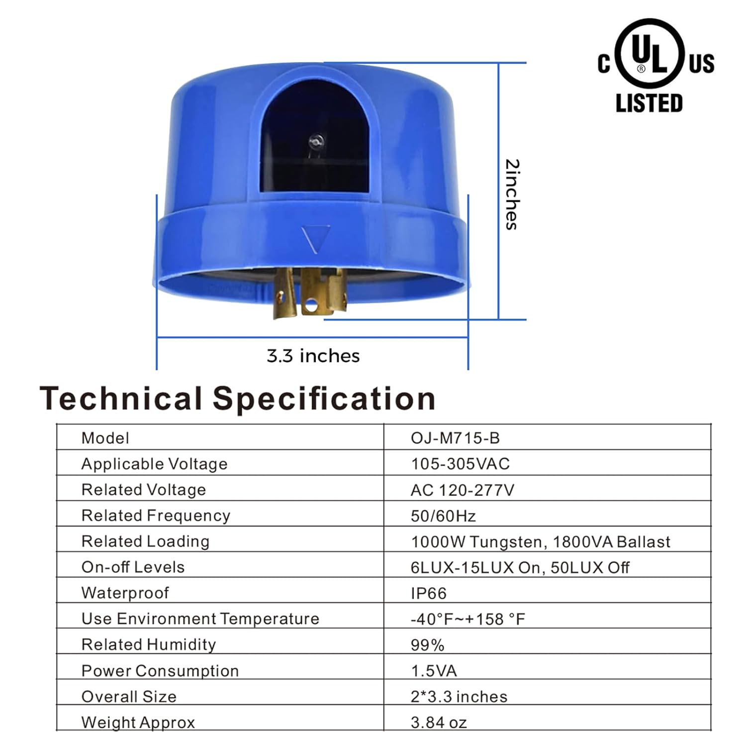 Photocell Sensor Technical Specifications