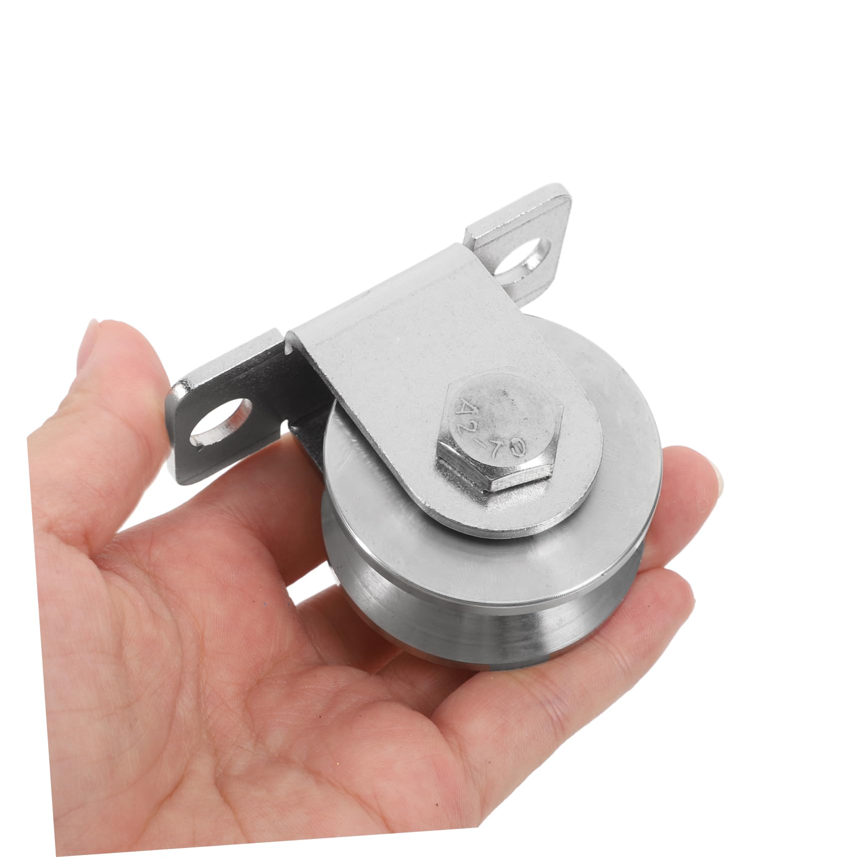 Cabilock Poleas de Acero Inoxidable para Montaje en Pared con Rodamientos Internos y Diseño en V, 2 Unidades para Sistemas de Poleas y Puertas Correderas