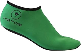 Ketos Low Cut 3mm Premium Neoprene Socks - Green, Size: Large