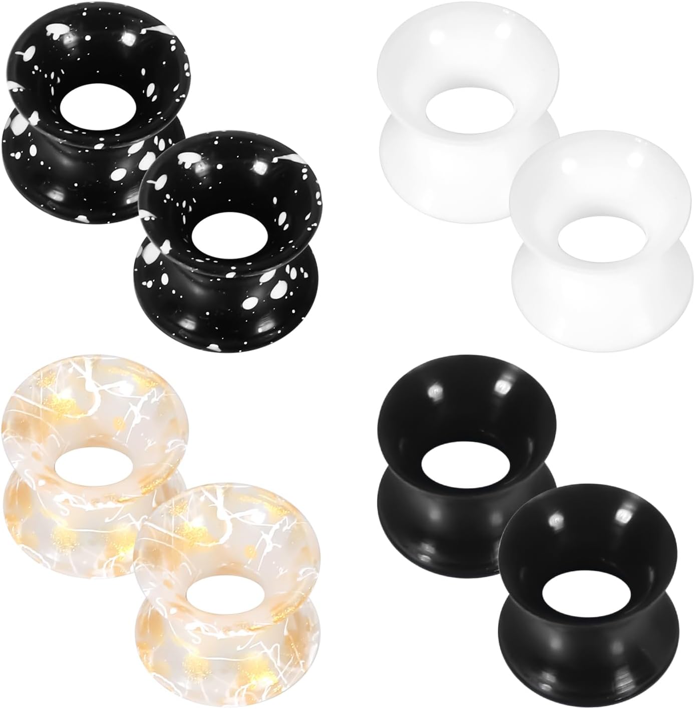 Xpircn 8PCS Silicone Ear Gauges Flexible Ear Tunnels Plugs Stretchers Expander Double Flared Flesh Ear Piercing Jewelry for Women Men