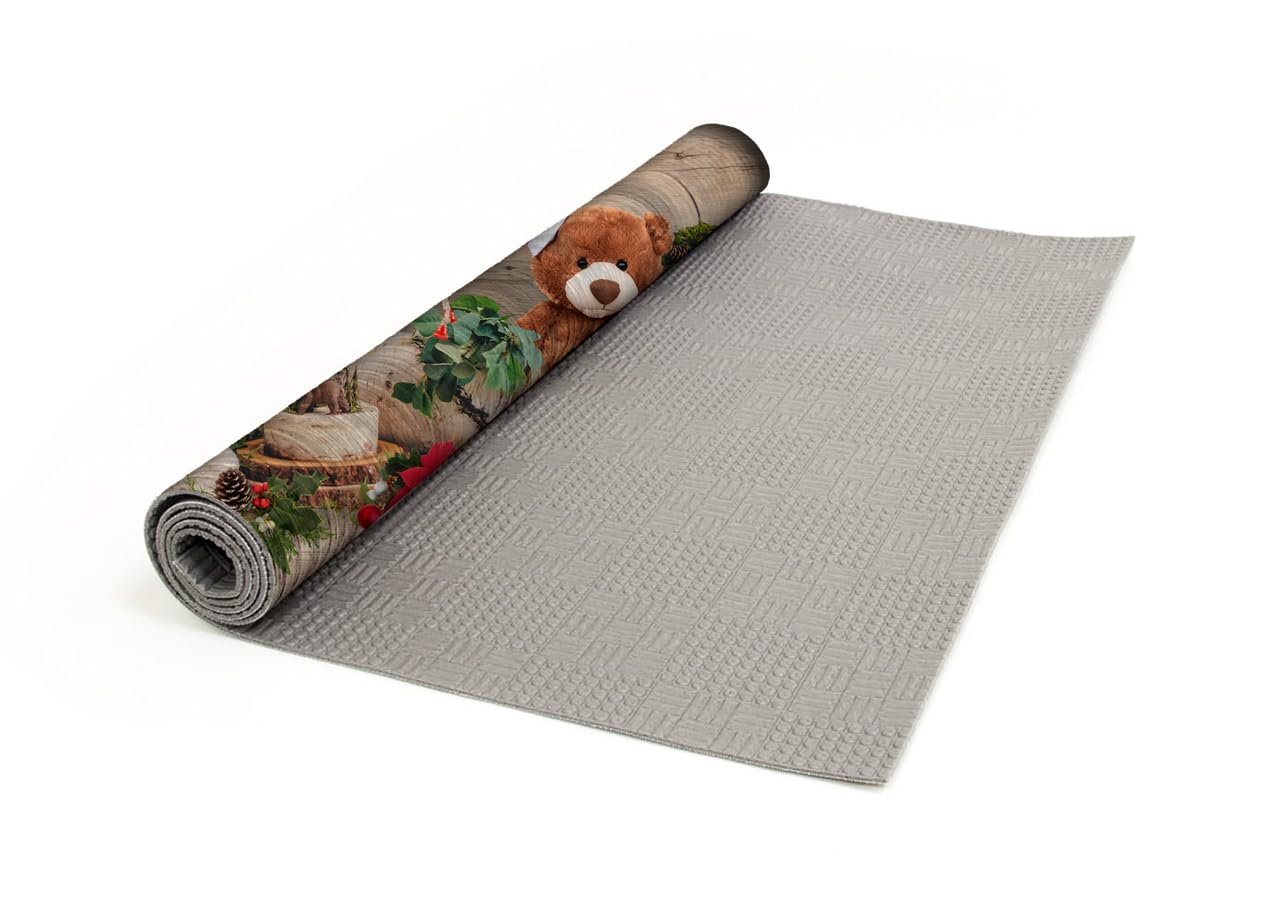 BIANCHERIAWEB Tappeto Natale Passatoia Cucina Antiscivolo Sottolavello Digitale Teddy Noel 50x320 Teddy Noel