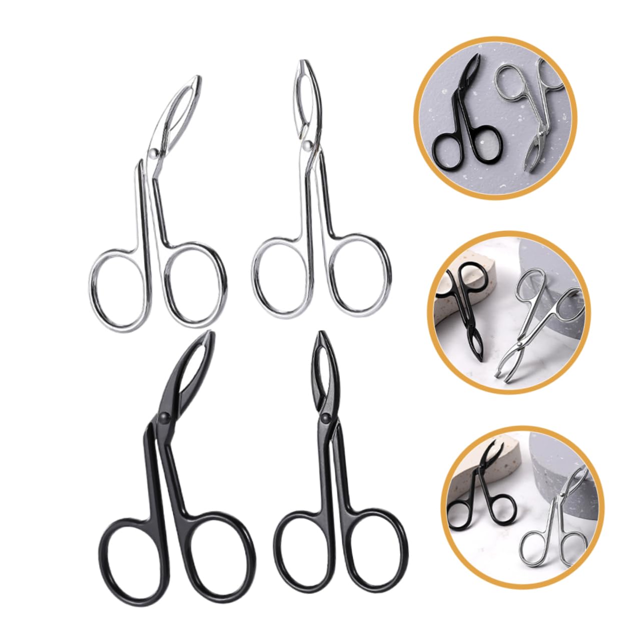 5 Set Pinze Per Sopracciglia Sopracciglio Trimmer Per Sopracciglia Da Donna Per Donne Facciale Pinzette Attrezzo Pinzetta Acciaio Inossidabile 4 Pezzi*5