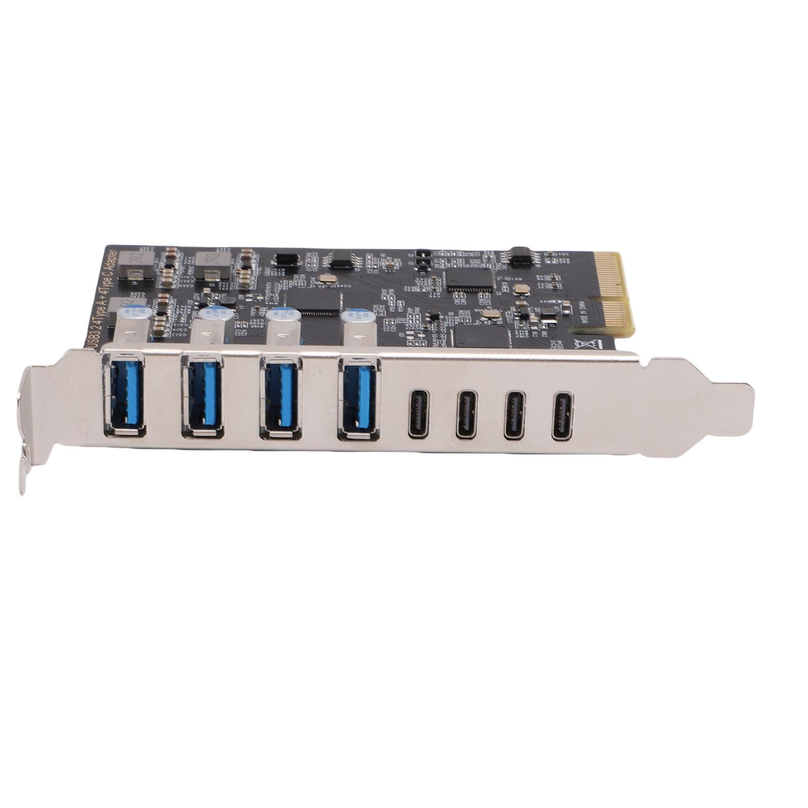 Karta PCIe na USB 3.2 Gen 2, 8 Portów 4xType C 4xType A, przepustowość 10 Gb/s, Karta rozszerzeń PCIe, Szybki Transfer Danych, Obsługa Systemu OS X