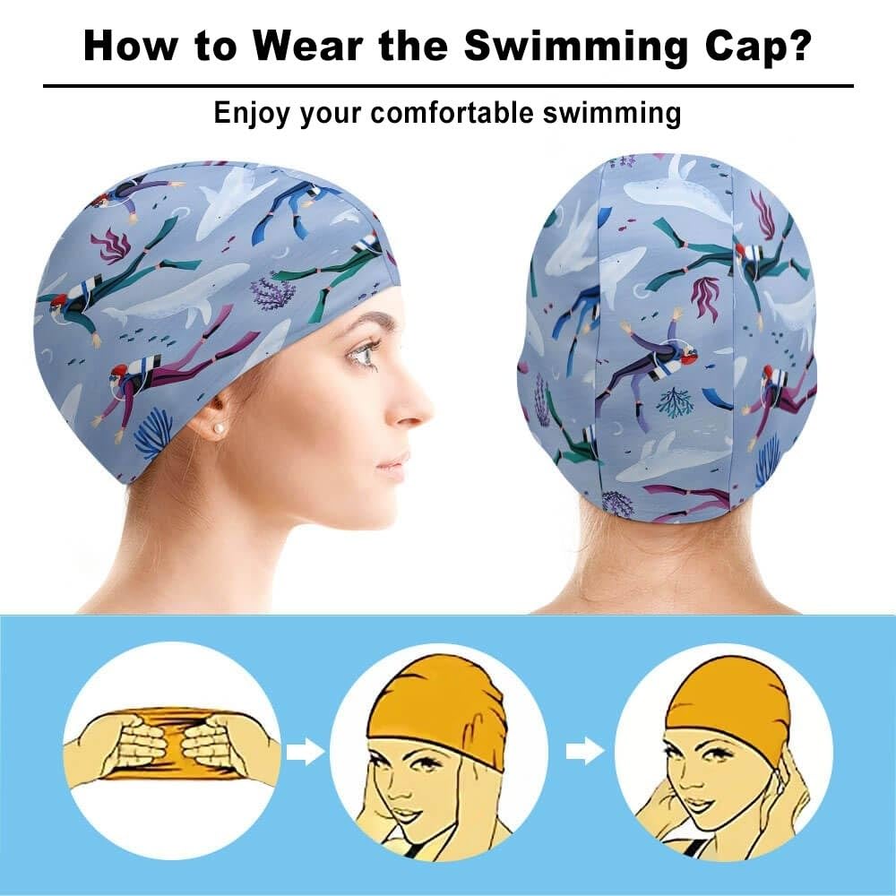 Bonnet De Bain Personnalisé – Imprimé Photo, Texte Ou Logo, élastique Et Imperméable, Pour Cheveux Longs (adulte)