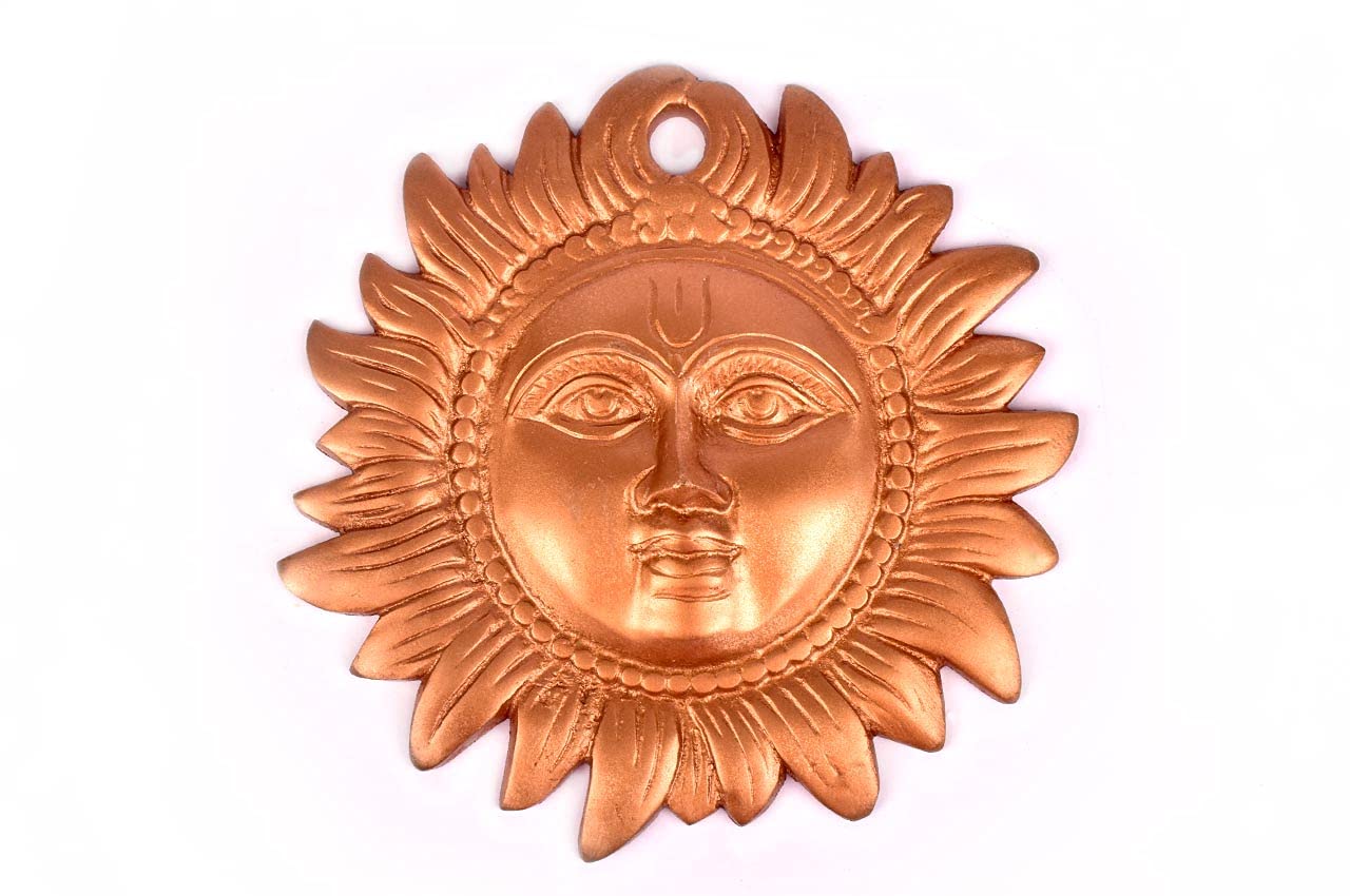 Rudra Centre Copper Surya Dev for Home Decor, Happiness and Stability at Home & Office, Handcrafted with Antique Look
