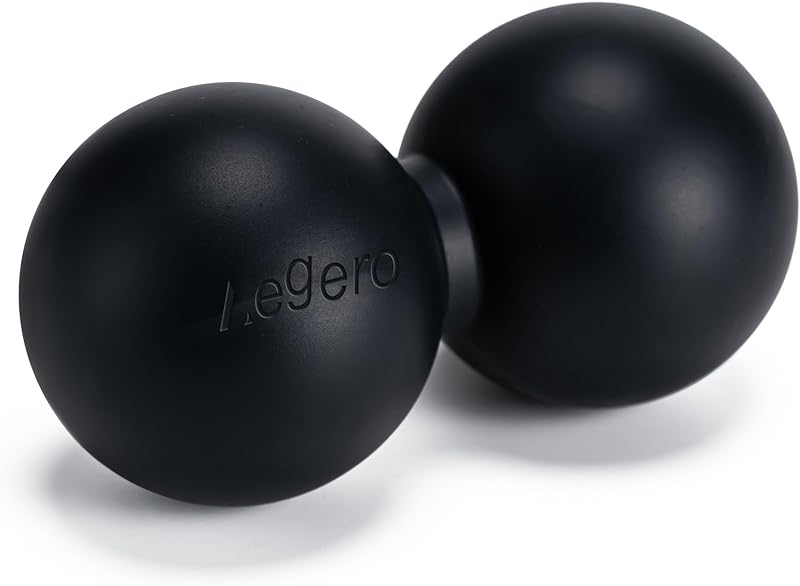 Aegero Peanut Massage Ball-Double Lacrosse Massage Ball (Black Firm Ball) | Mobility Ball for Myofascial Release,Yoga Therapy,Trigger Point Therapy ,Muscle Knots and Acupoint Massage