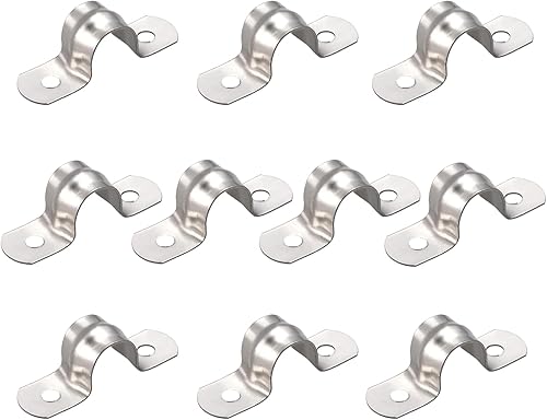 Miniatura 12 de AKIHISA 4 Uds 2 Agujero U Tubo Correa Abrazadera 304 Acero Inoxidable Rígido Correa Abrazadera ID 3 1/7 Pulgadas (3.150 in)