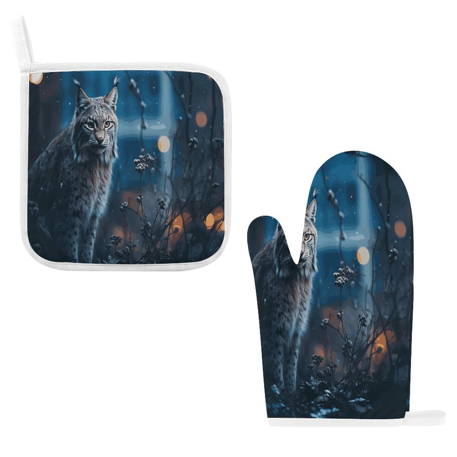 Fodpand Women's Style Lynx Oven Mitts And Pot Holders Sets