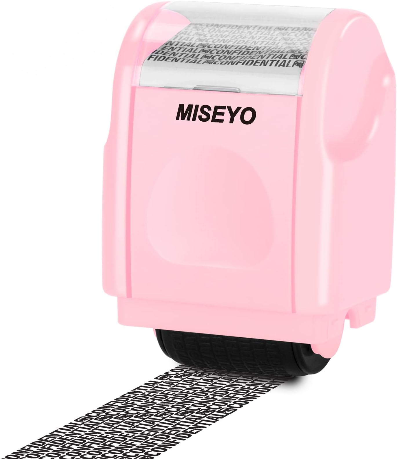 Pink-Identity Theft Protection Roller Stamps for Data Barcode ID Privacy