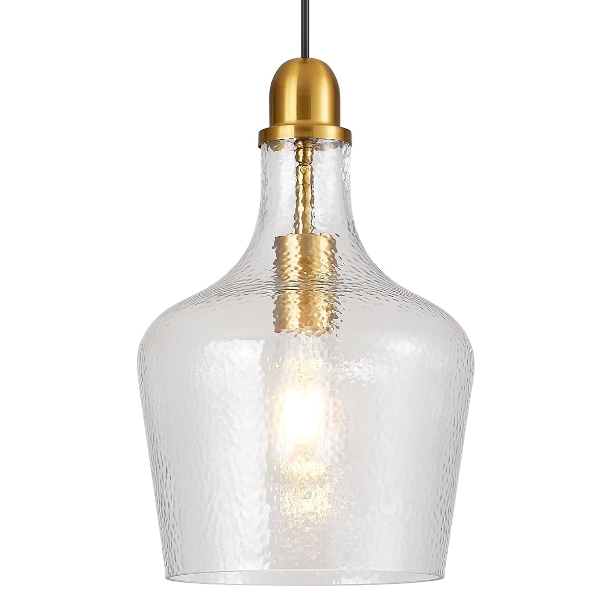 Elyccupa Glass Pendant Light Modern Brass 1 Light Single Dome Pendant Lighting