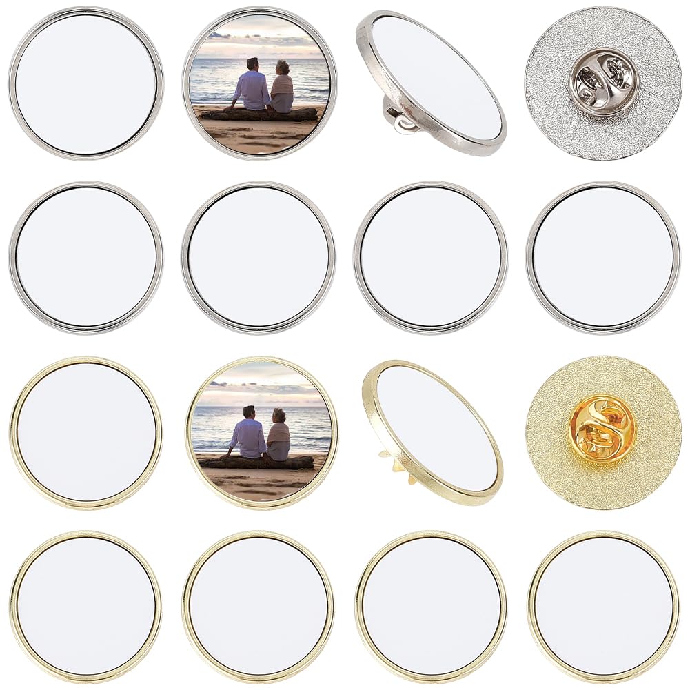 Boutons vierges sublimation SOFPLAT | Lot de 20 supports ronds et plats en aluminium pour badges