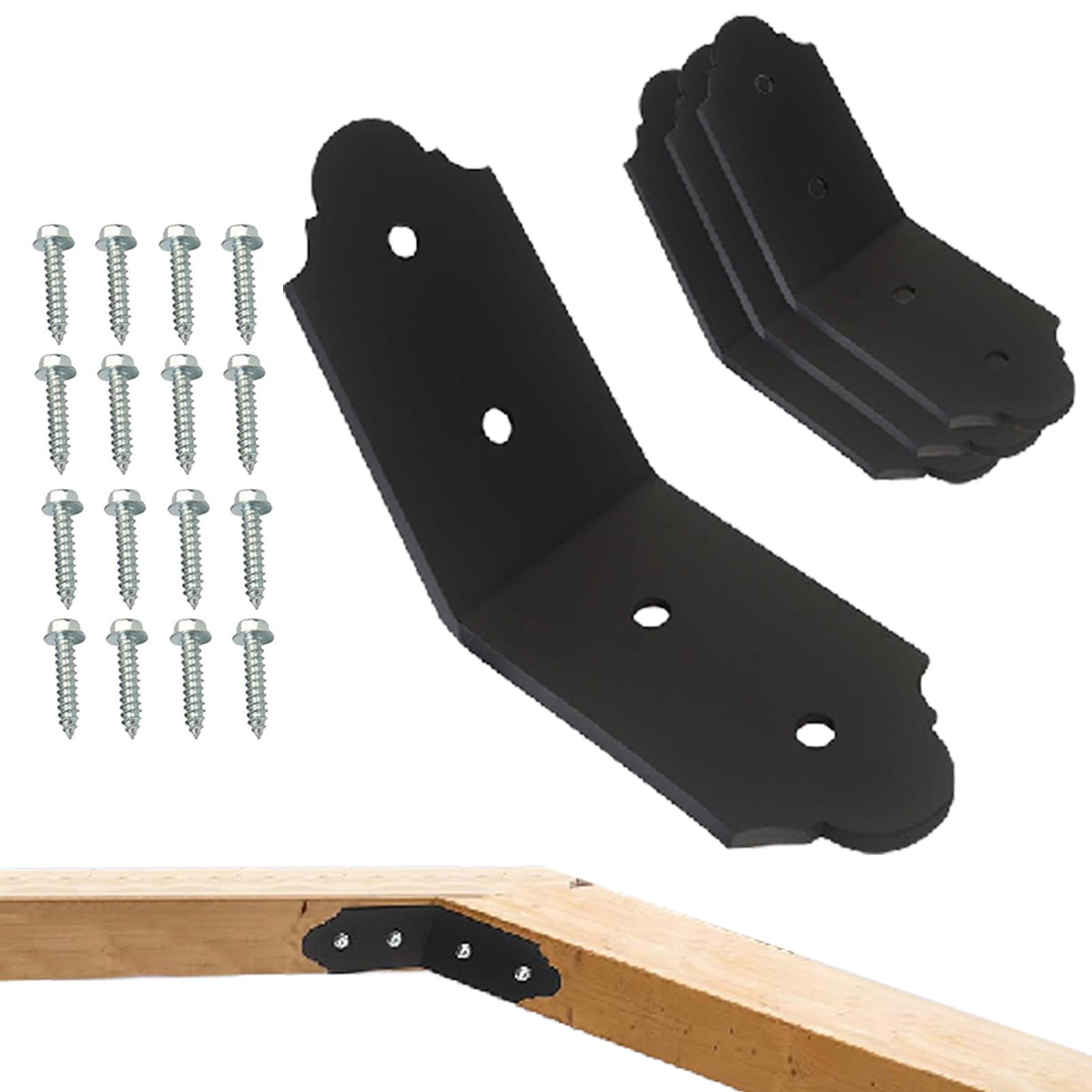 Équerre d'Angle Connecteur Métallique à 45 Degrés en 4 Pièces pour Intensif