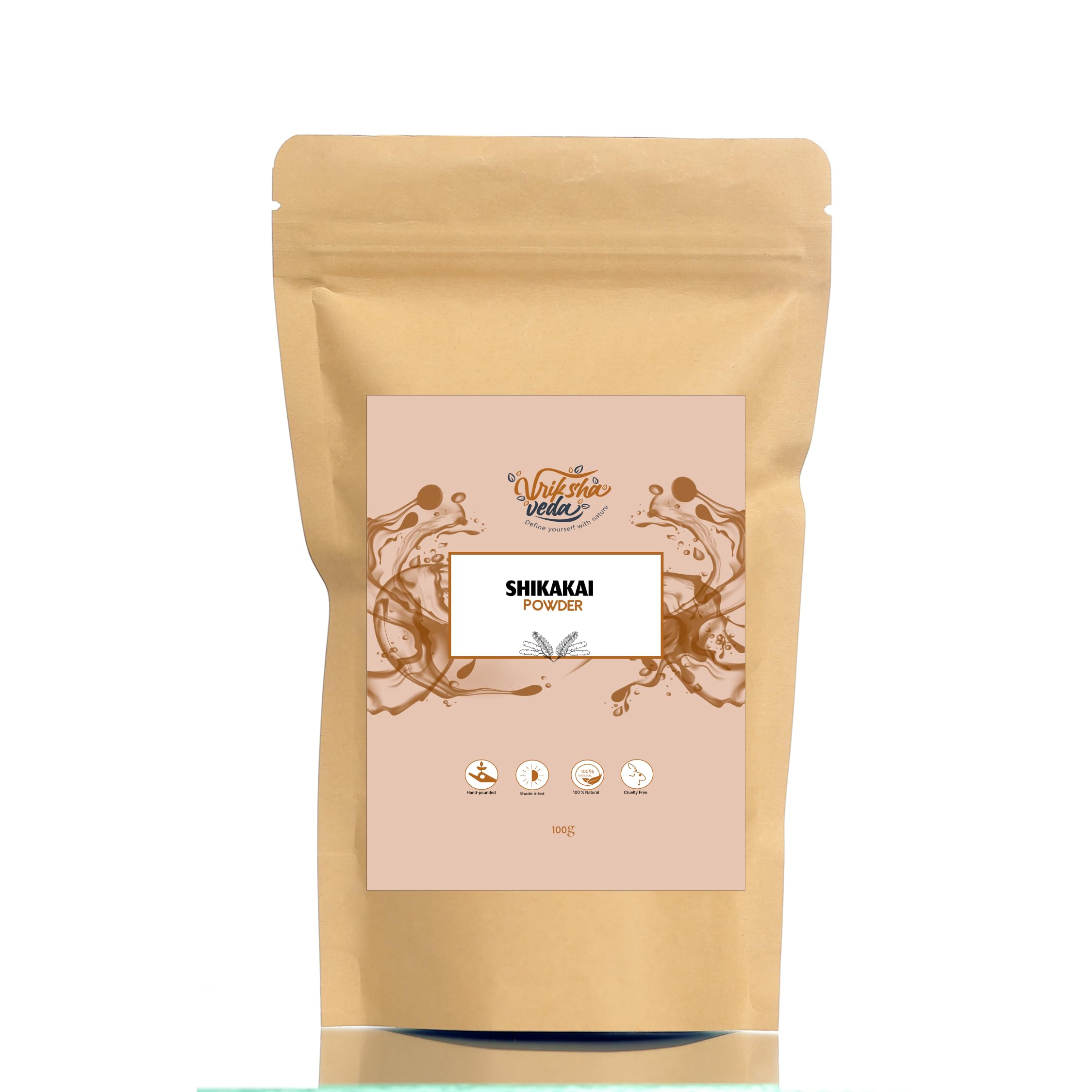 vriksha veda shikakai powder for hair – organic, natural hair cleanser, strengthens & nourishes, reduces dandruff, promotes growth – suitable for all hair types