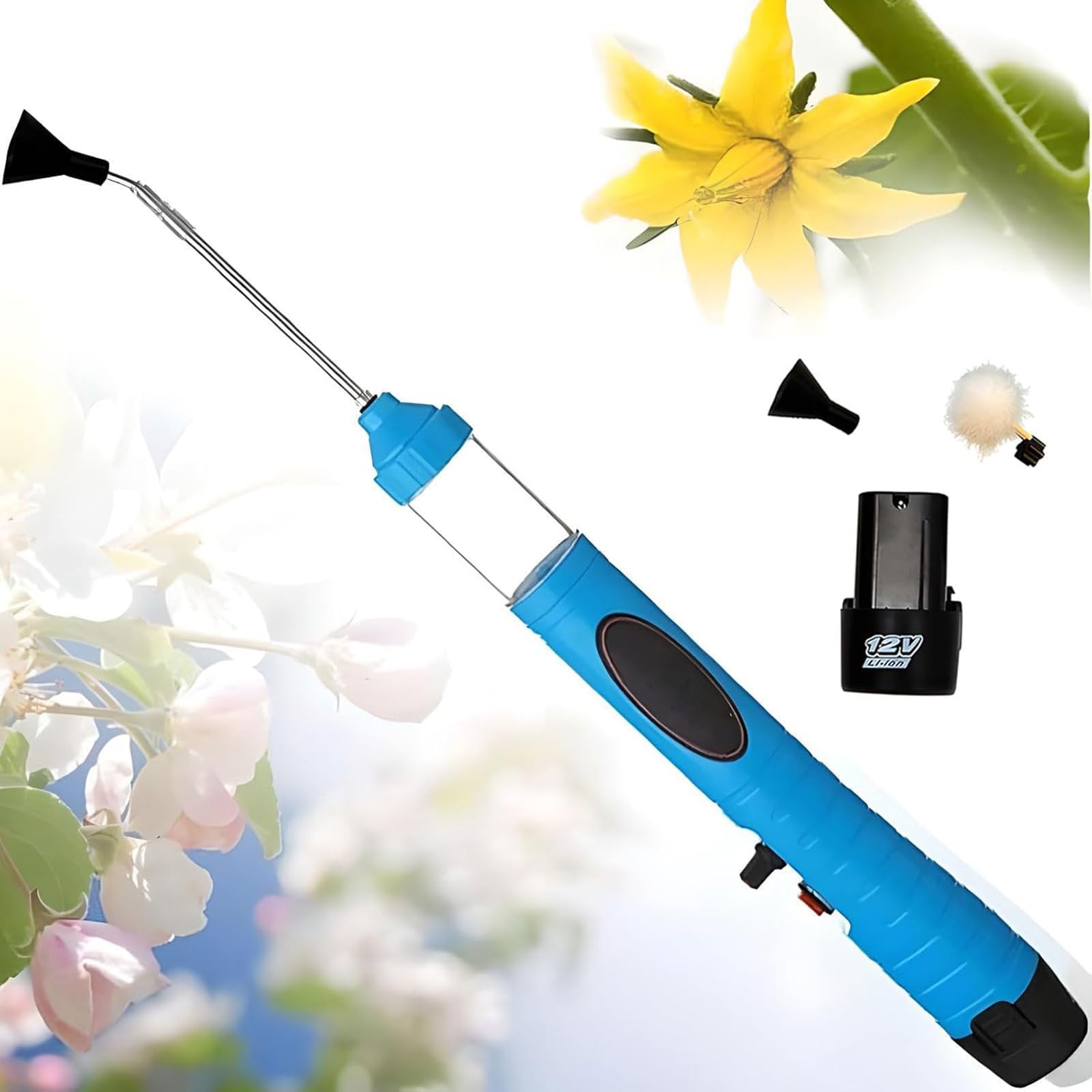 YXYLJOZ Electric Vegetable Pollinator Sprayer Tomato Kiwi Spray Tool Adjustable Speed Tool with Multiple Heads for Efficient Continuous Pollination of Pears and More for Gardens and Orchards