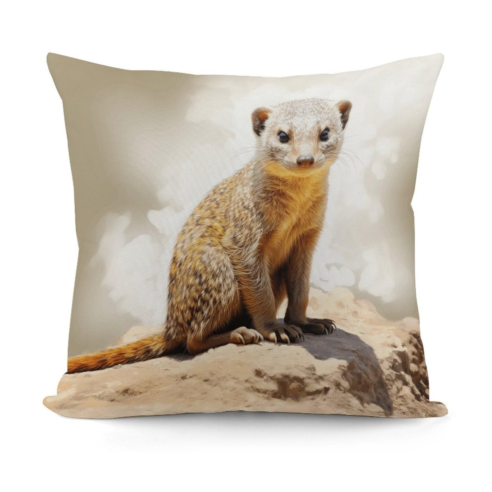 VstaDank Wild Meerkats Throw Pillow Cover Soft Square Cushion Cover Art Artwork Pillow Covers Mordern Couch Pillow Covers Decorative Cushion Case for Chair Couch Bedroom Living Room