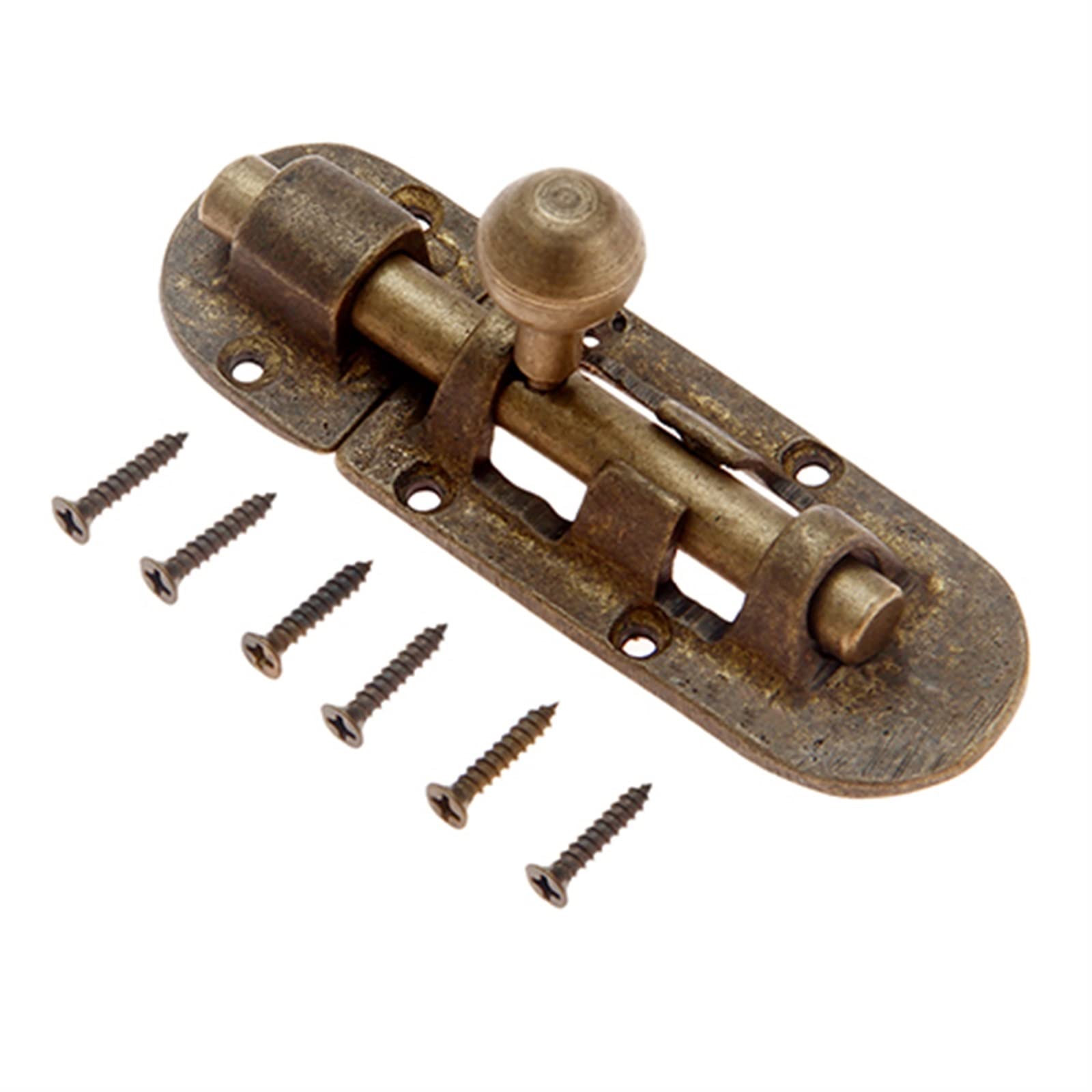 NVSFZGIYG Brass Door Bolts Barrel Catch Cupboard Lock Slide Bolt Stapler Gate Latch Hardware with Screws