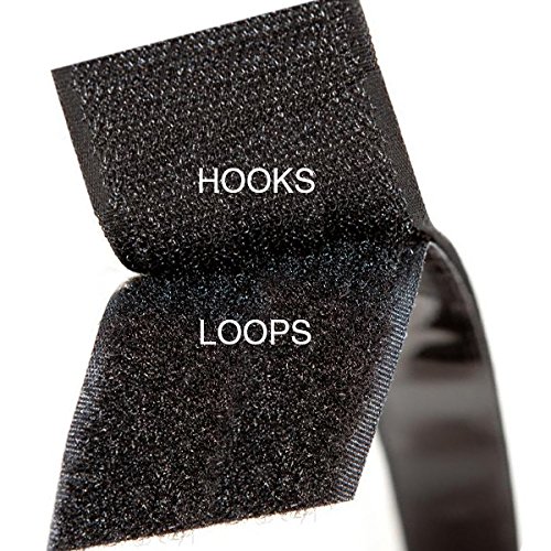 Hook 'n Loop Super Industrial Strength Adhesive Fastening Tape (1" & 2" x 15ft + 500 Dot Combo Bundle Black)