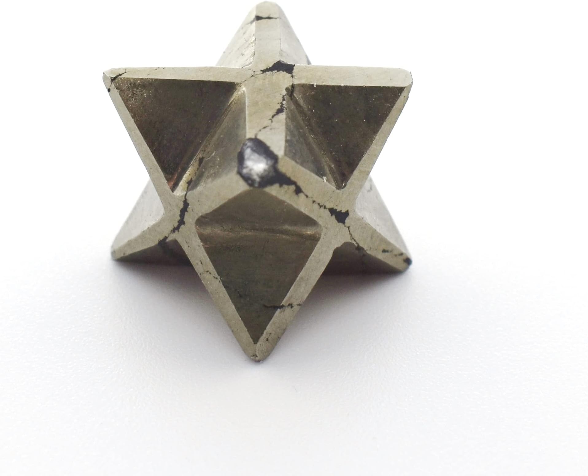Stone of Energy - Reiki Healing Energy Charged Pyrite Crystal Merkaba Star (1.5 cm)
