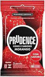 Prudence Preservativo Cores E Sabores Morango 3 Unidades