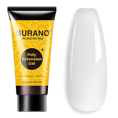 Miniatura 1 de BURANO Gel de extensión de uñas de polietileno, gel constructor de 2.0fl oz, gel de extensión de polietileno de moda para uñas (transparente)