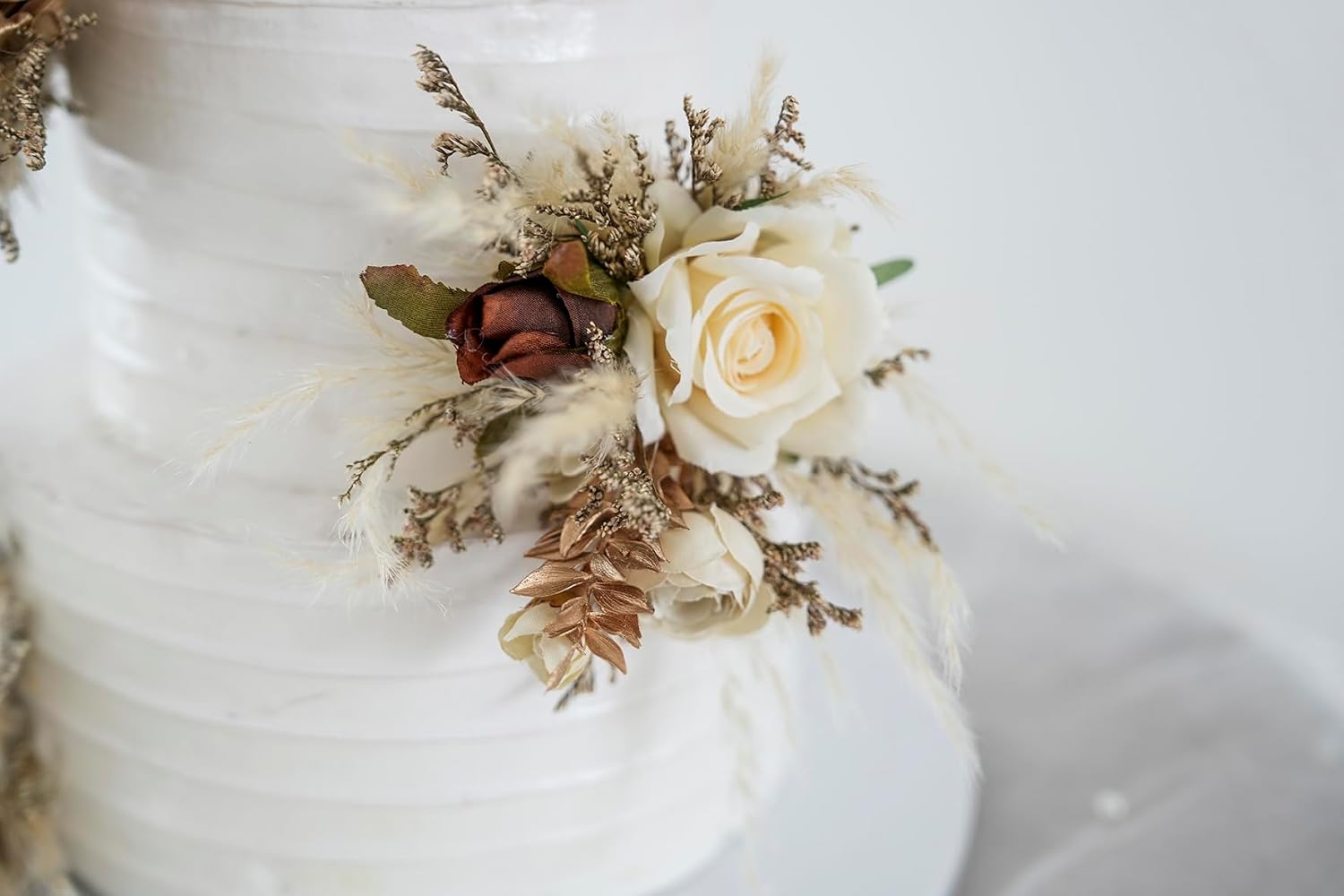A Set Wedding Cake Topper, Floral Cake Decoration, Cake Topper Flowers, Pampas Cake Flowers, Rustic Wedding, Boho