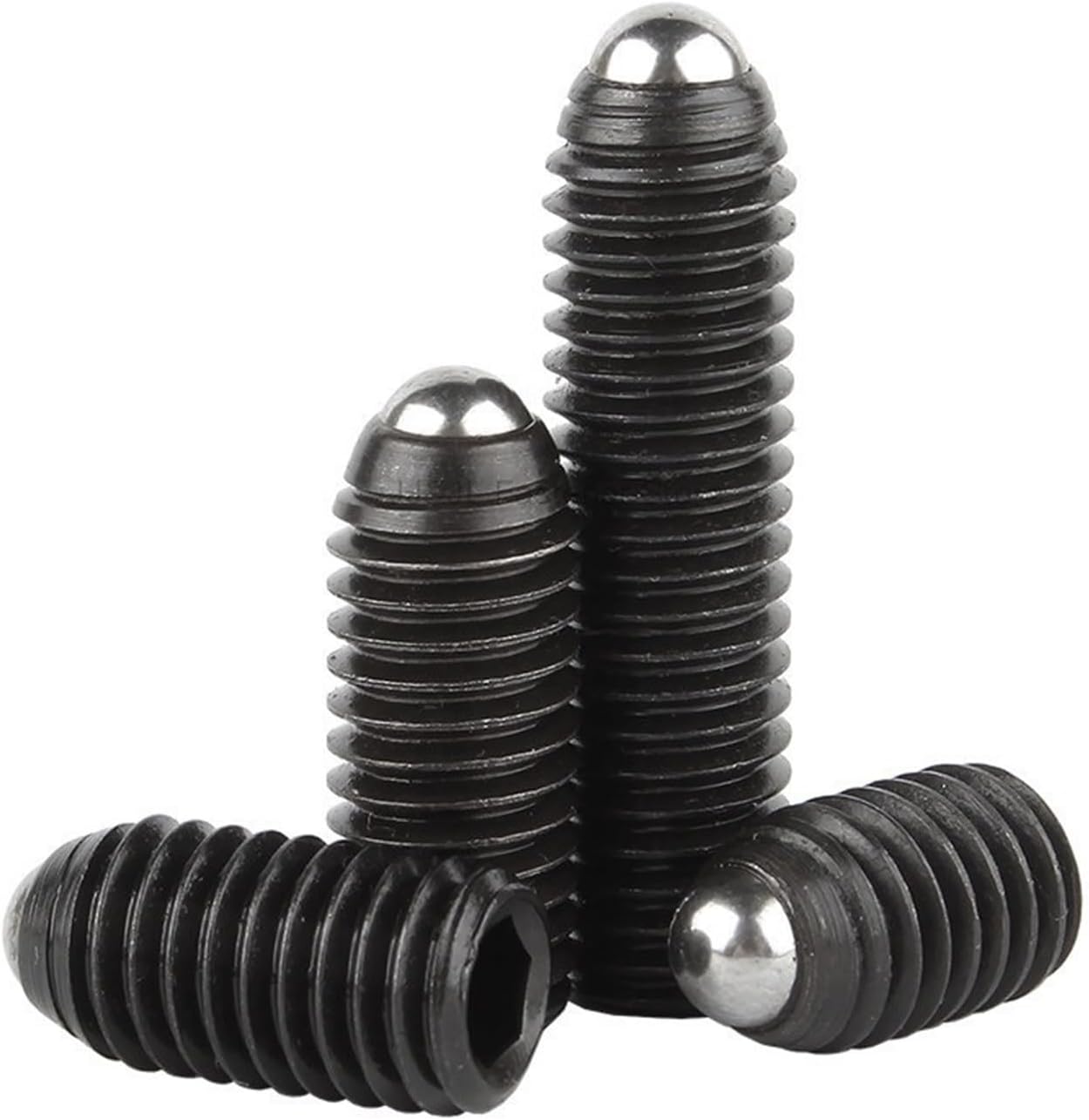 VARNOK Spring Ball Plunger 5/20x M3 M4 M5 M6 M8 M10 M12 Black Grade 12.9 Alloy Steel Hex Hexagon Socket Allen Spring Ball Plunger Grub Point Set Screw Bolt(M8x25mm(10pcs))