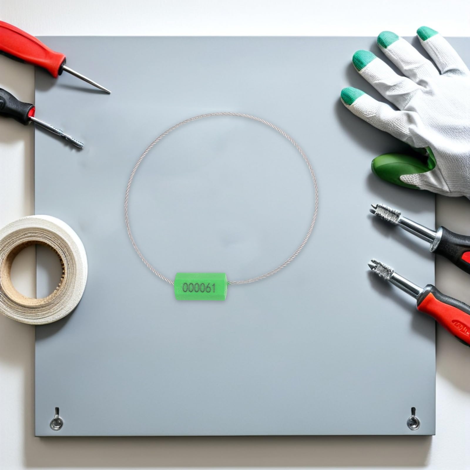 jojofuny Lot de 100 Joints D'étanchéité pour Câbles Métalliques Numérotés, Auto-bloquants et Résistants la Corrosion, Étiquettes de Sécurité pour Transport de Remorques et Conteneurs