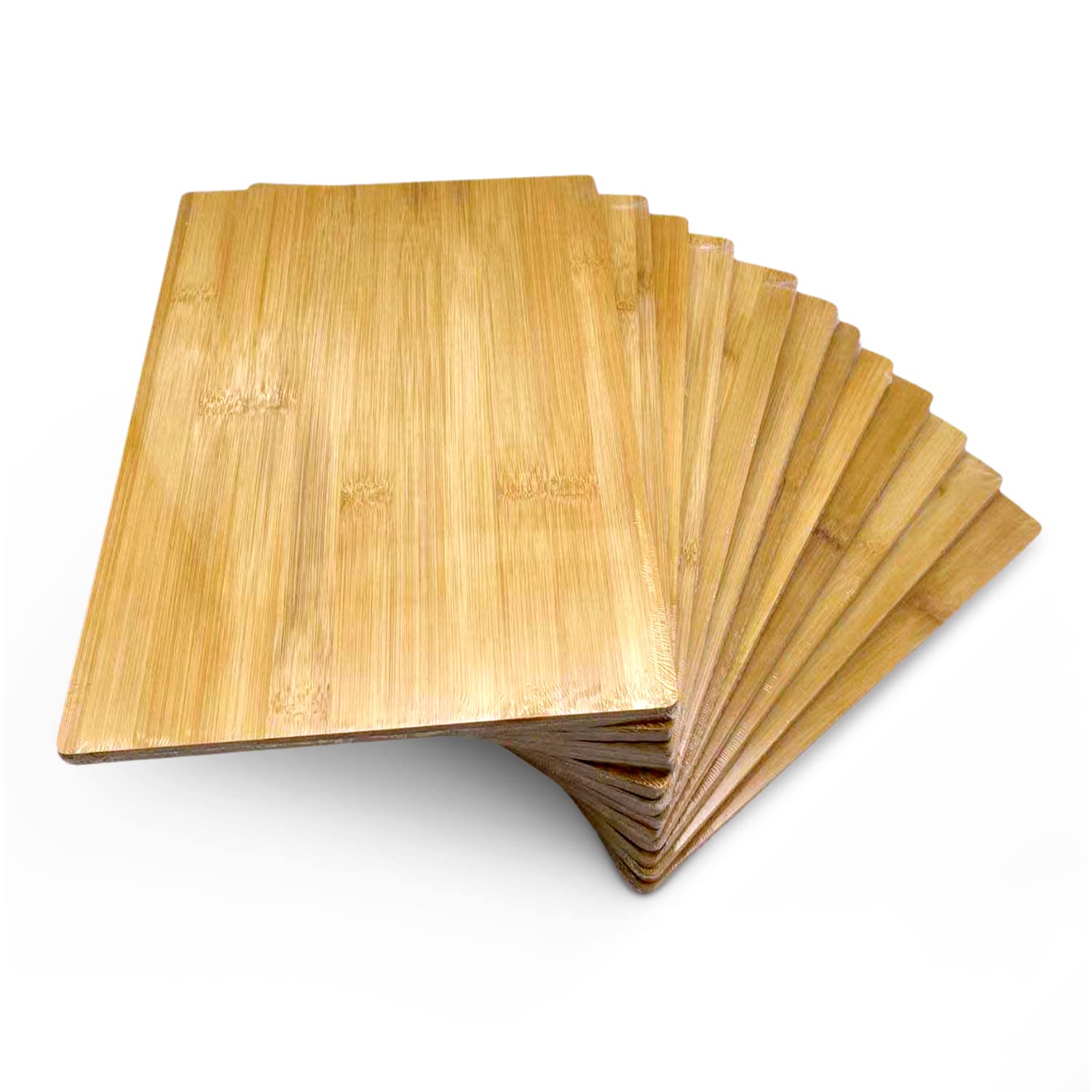 Tabla de cortar de bambú a granel sin mango (juego de 12) | Para fines de grabado personalizados | Tablero de bambú premium al por mayor (rectangular 12 x 9 pulgadas) (sin asa)