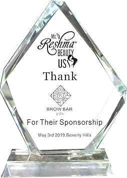 Free Engraved Trophy-Crystal Glass Award for Graduation,Award Plaque,Retirement Plaque Recognition, Achievement, Appreciation,