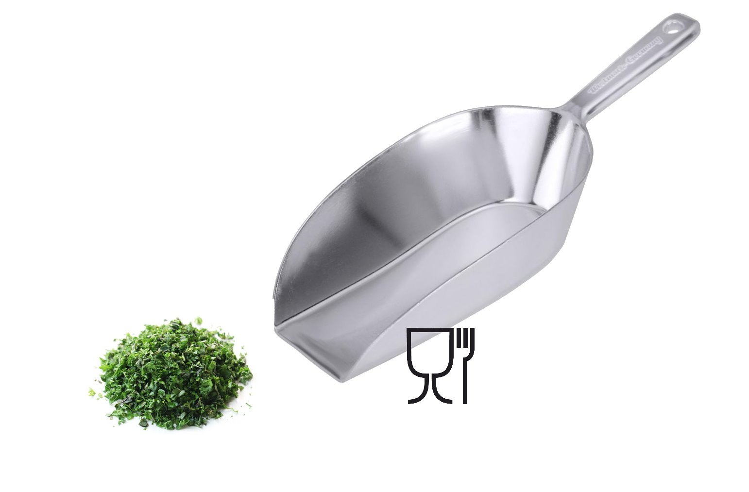 Kerafactum - Paletta per farina, grande, grande, in metallo e alluminio, 25 cm